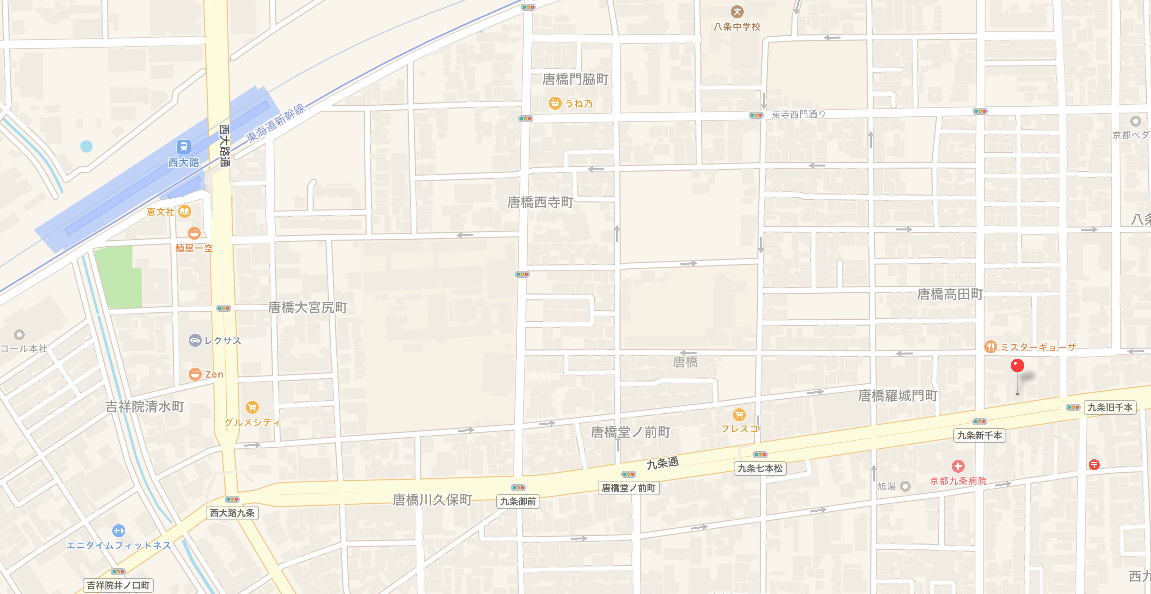 西大路駅から当院までの道のり。